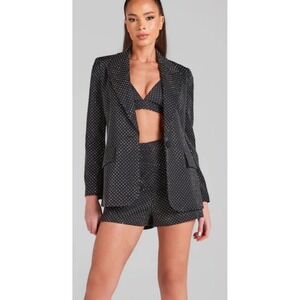 Nadine Merabi Kira Black Crystal  Shorts 12